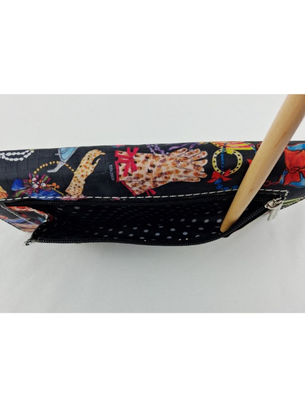 VTG Sydney Love Womens Black Multi-Color Wallet Fashion Graphics & Polka Dot Int - Picture 4 of 11